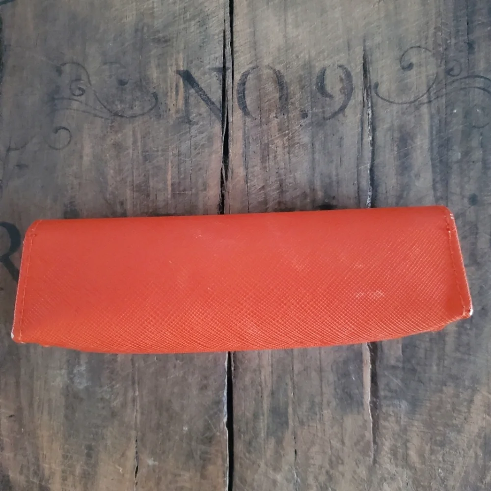 🔥TORY BURCH Rusty Orange Signature Logo Eyeglass‎ | Sunglass Case | Storage